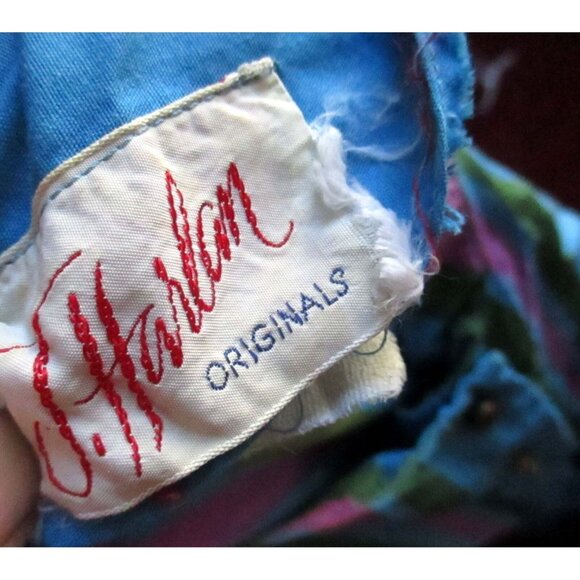 Vintage J. Harlan Originals Womens Striped Button-Front Dress With 3/4 Sleeves - Picture 3 of 10